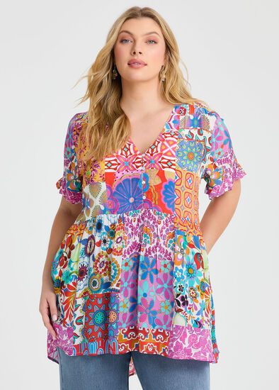 Plus Size Natural Sunset Breeze Top