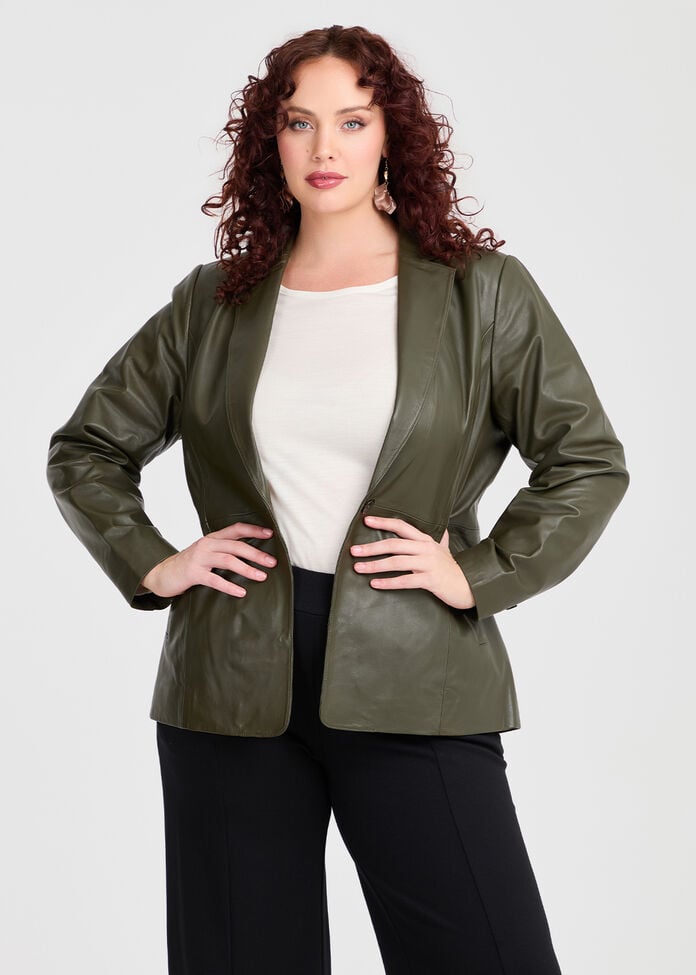 Leather Elsie Blazer, , hi-res