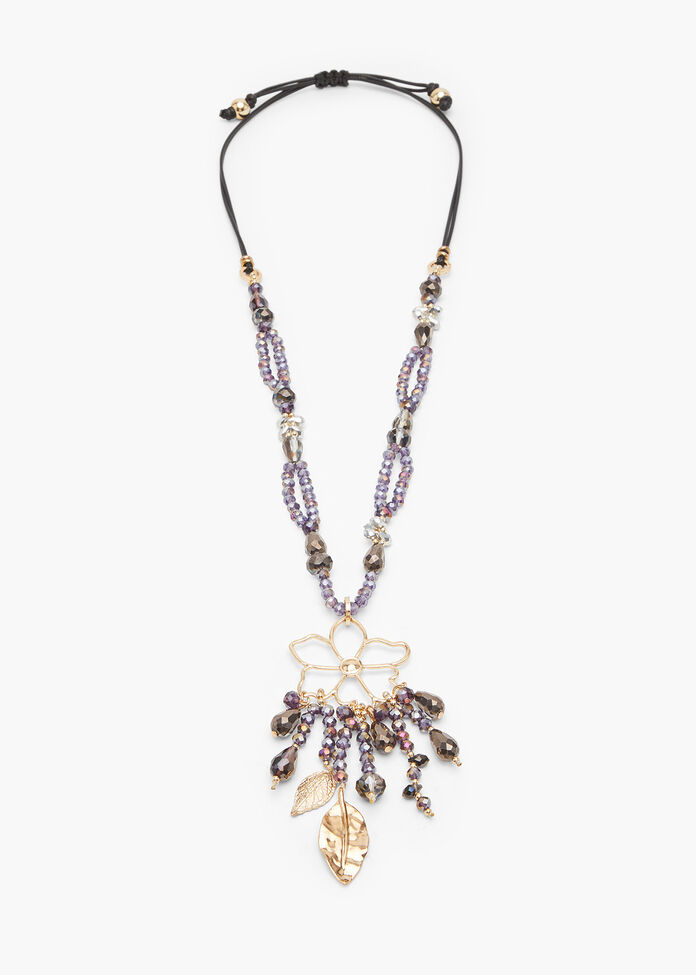 Crystal Flower Necklace, , hi-res