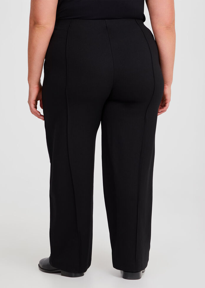 Petite Ponte Wide Leg Pintuck Pant, , hi-res