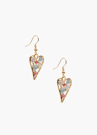 Plus Size Enamel Multi Heart Earrings