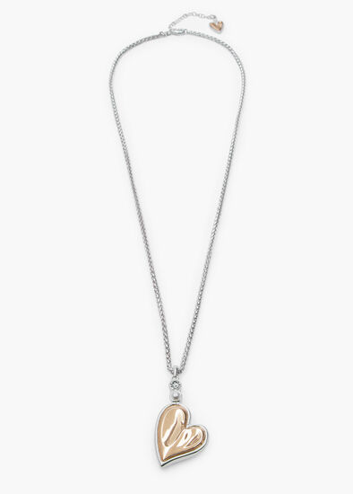 Reversible Heart Long Necklace