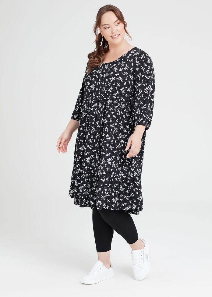 Organic Cotton Tiered Ditsy Dress, , hi-res