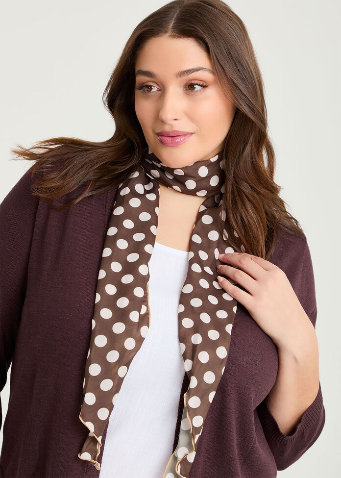 Thin Large Polka Dot Scarf, , hi-res