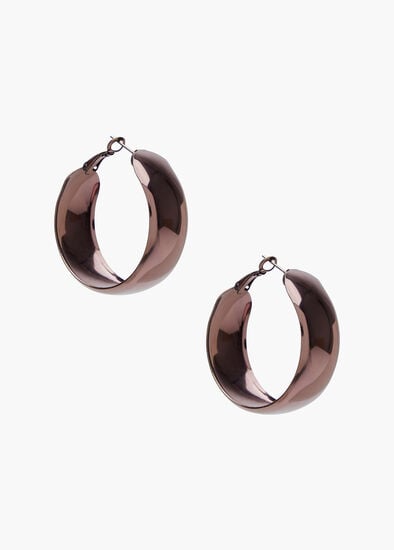 Plus Size Metallic Shiny Hoop Earrings
