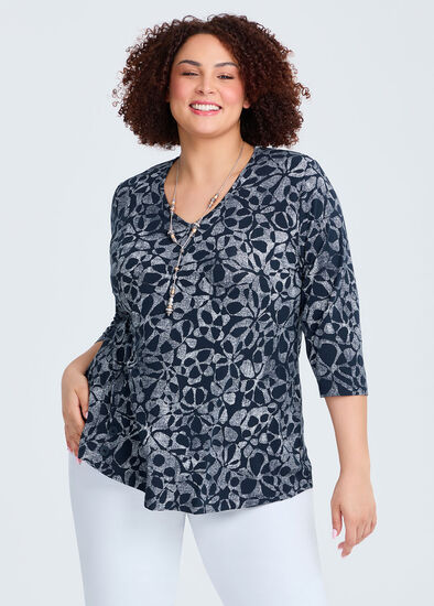 Plus Size Natural Everyday Abstract Top