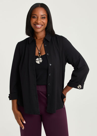 Plus Size Swing Bamboo Ponte Jacket