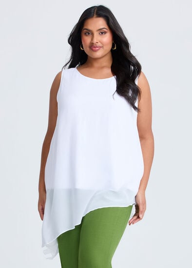 Plus Size Overlay Sleeveless Top