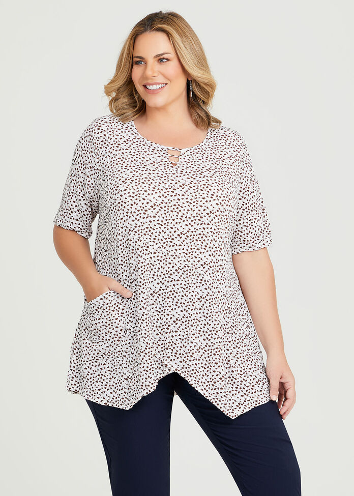 Shop Plus Size Taylor Printed Top in White | Taking Shape AU
