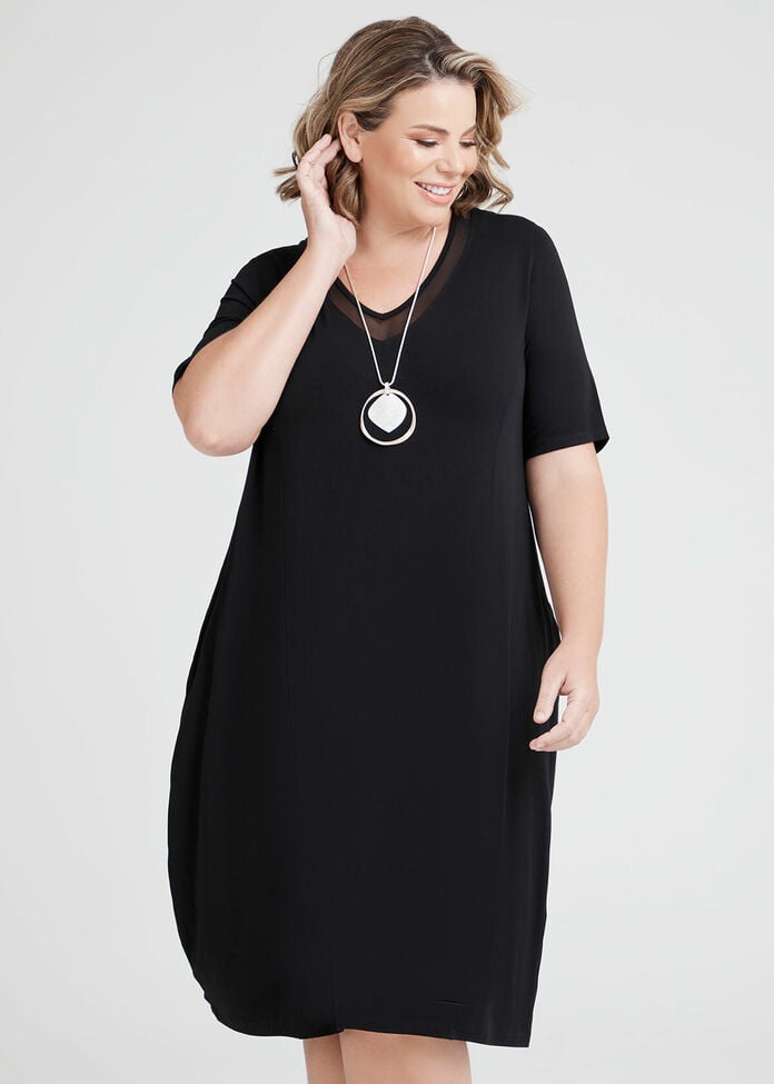 Shop Plus Size Bamboo Breezy Short Slv Dress in Black | Taking Shape AU