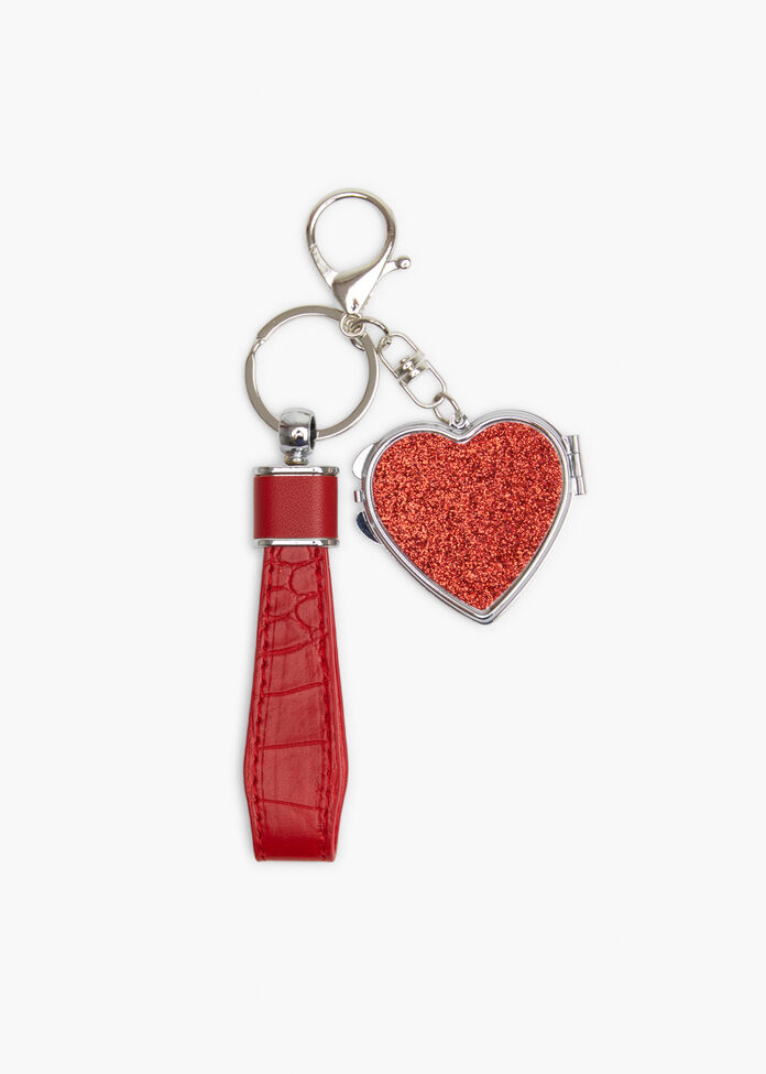 Heart Mirror Bag Charm, , hi-res
