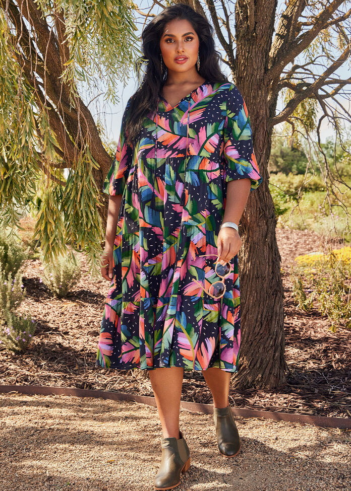 Natural Dreamy Tropics Dress, , hi-res