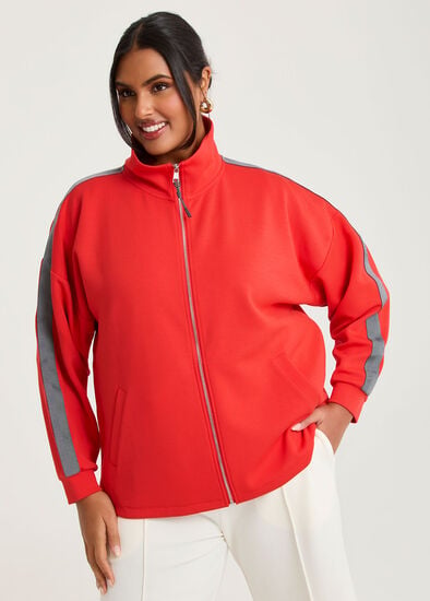 Plus Size Luxe Touch Tape Detail Jacket