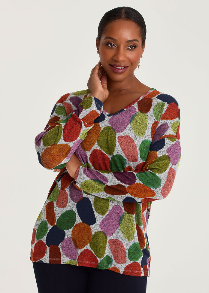 Bamboo Cosy Abstract Shapes Top, , hi-res