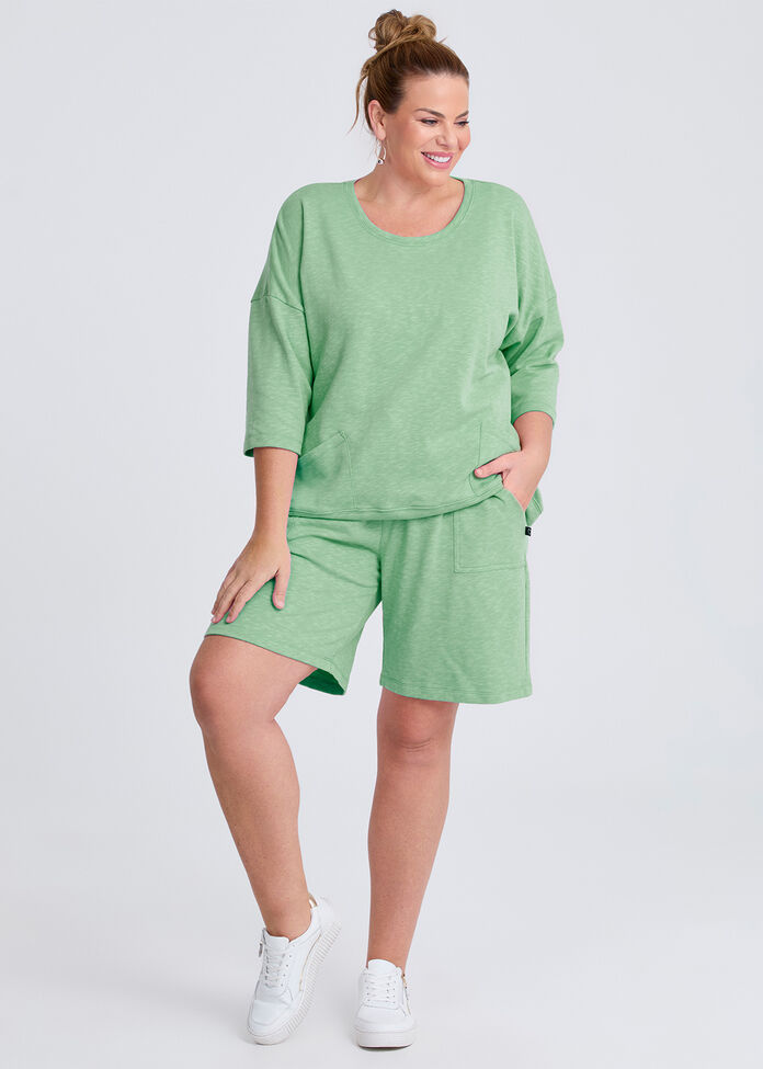 Pull On Sweat Short, , hi-res