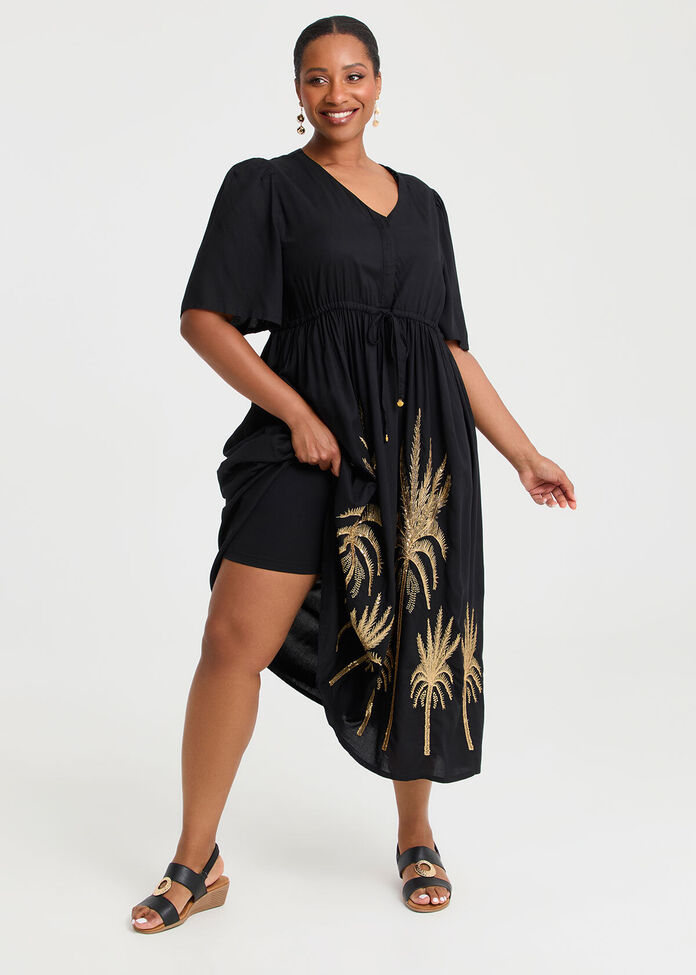 Shop Plus Size Natural Glam Embroidery Maxi Dress, Multi