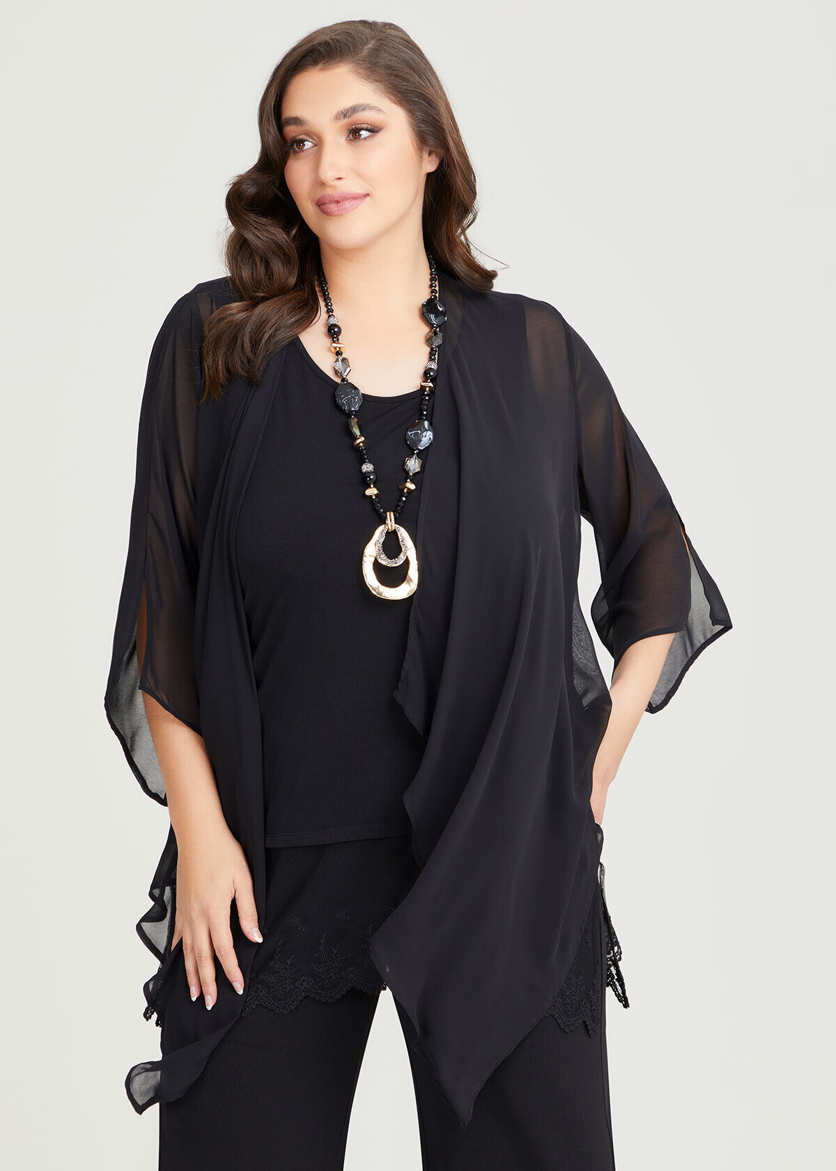 Chiffon shrug plus size shop
