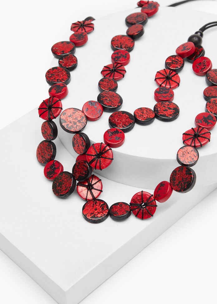 Resin Foil Statement Necklace, , hi-res
