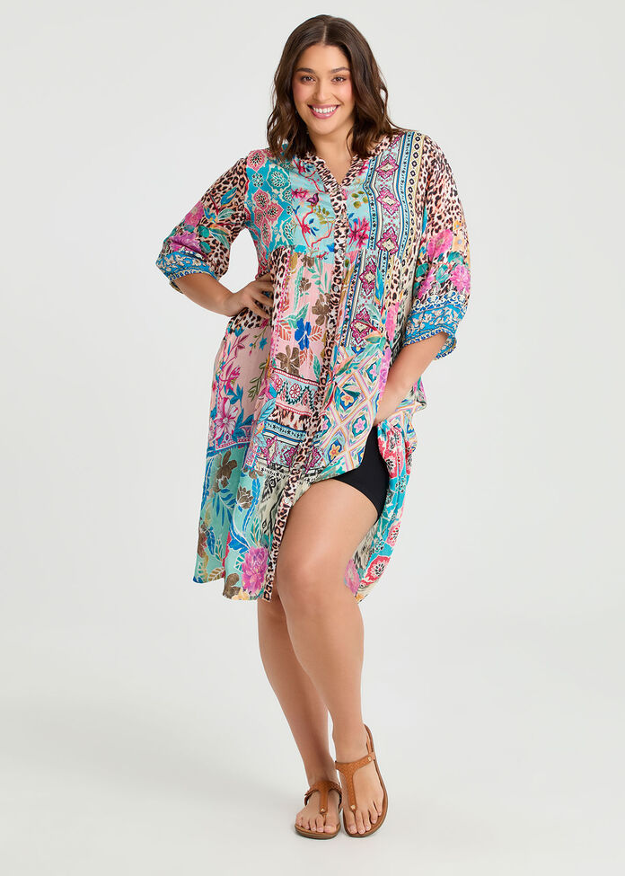 Natural Opulence Button Dress, , hi-res