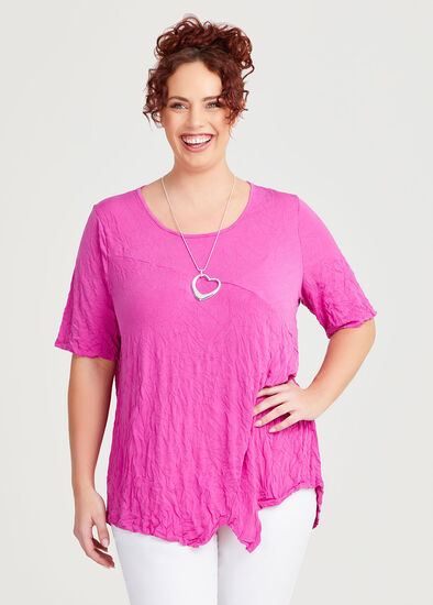 Plus Size Crushed Asymmetric Top