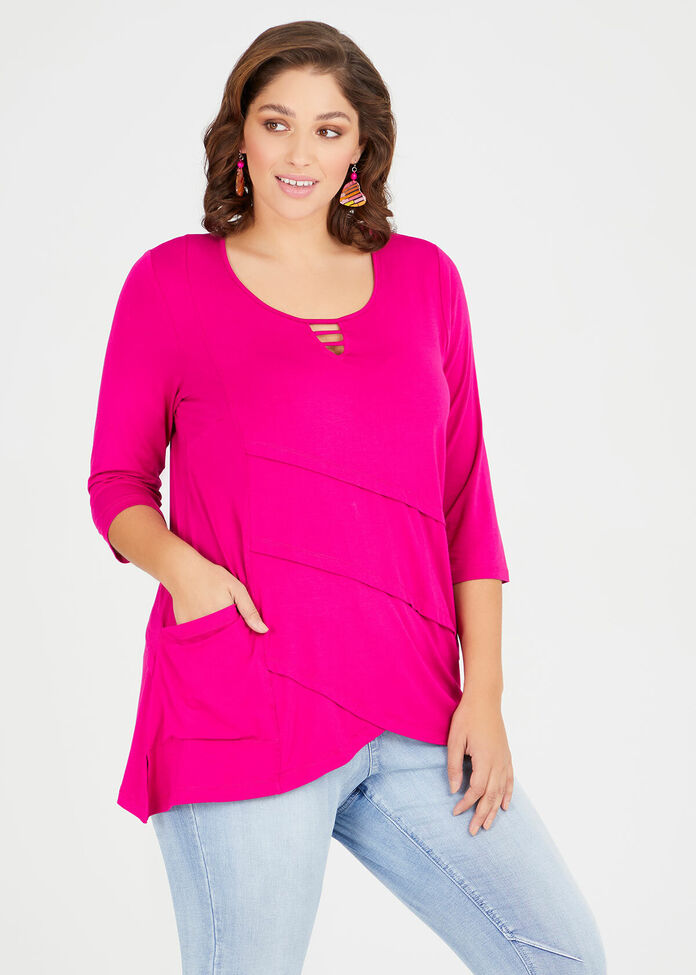 Yoko Bamboo 3/4 Top, , hi-res