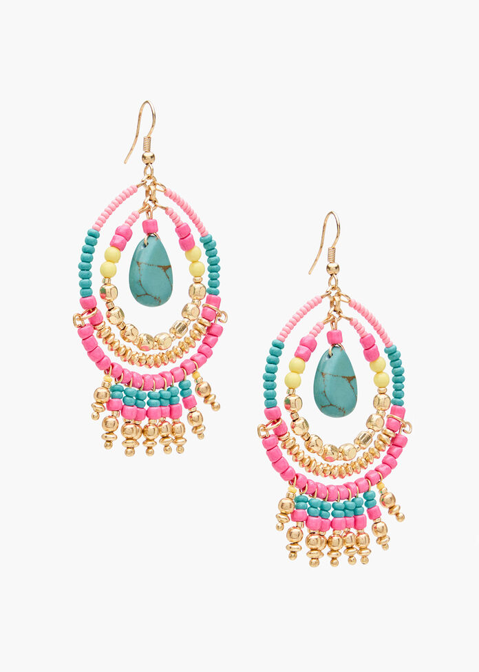 Colourful Hoop Earrings, , hi-res