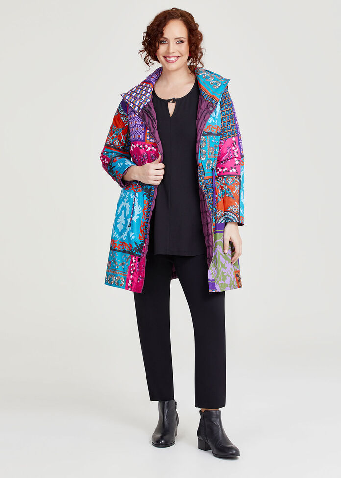 Shop Plus Size Wave Taffeta Reversible Coat, Purple | Taking Shape AU