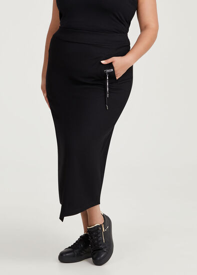 Plus Size Texture Angle Hem Skirt