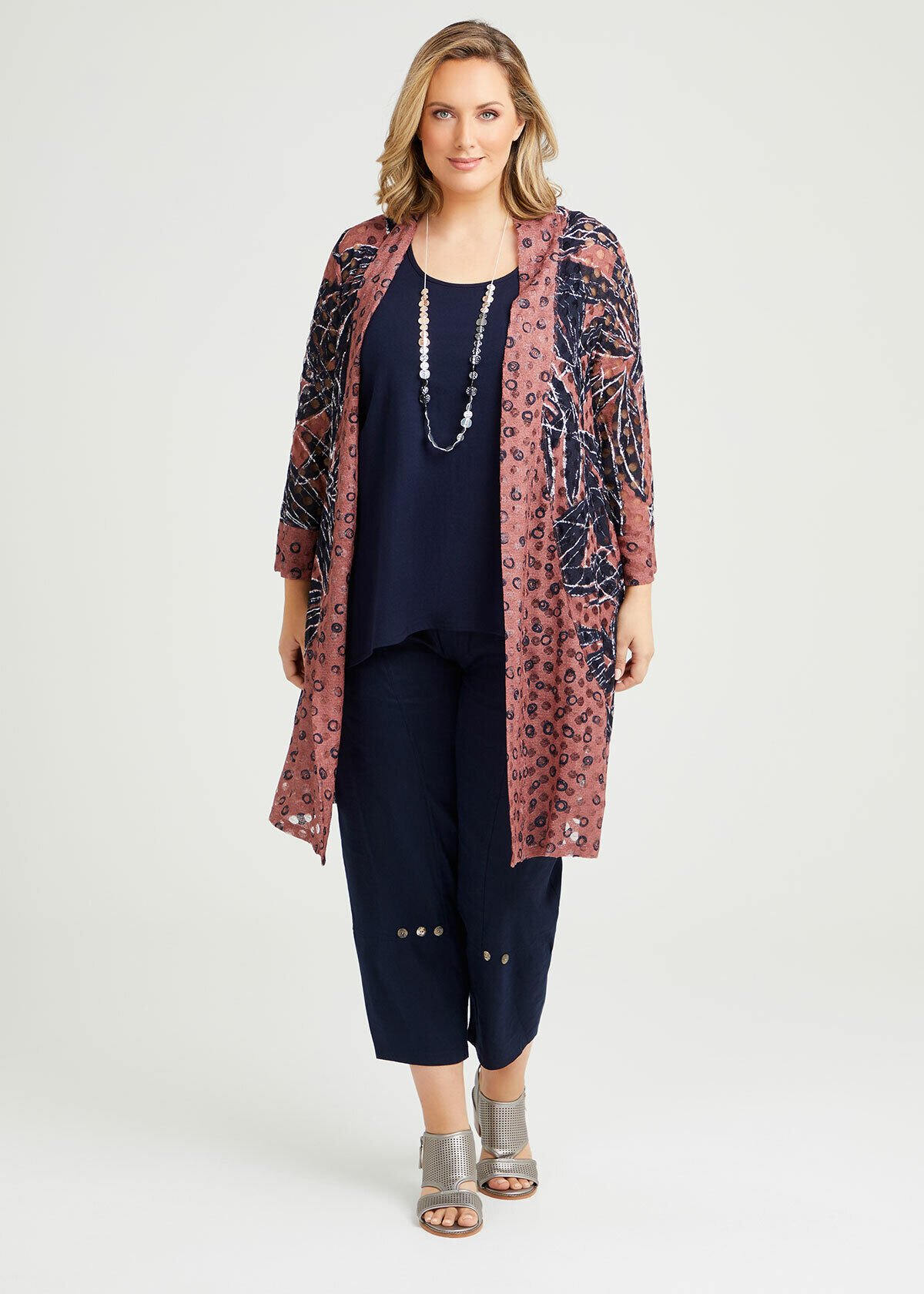 Shop Oasis Mesh Cardigan in Print in 