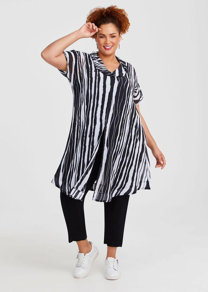 Maria Chiffon Split Front Tunic, , hi-res