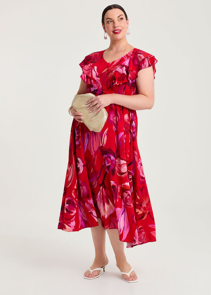 Flirty Frill Cocktail Dress, , hi-res