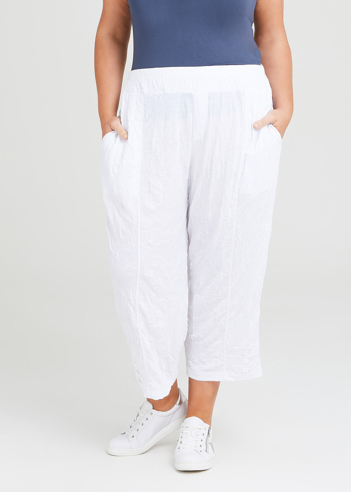 Plus size shop white crop pants