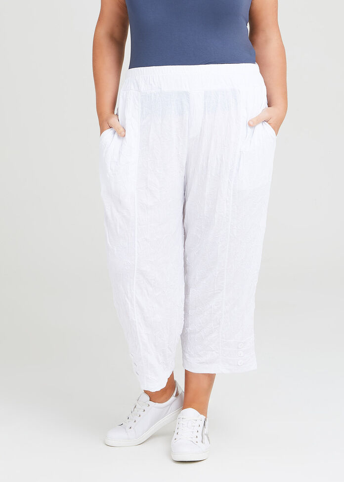 Shop Plus Size Retreat Crush Crop Pant in White | Sizes 12-30 | Taking ...