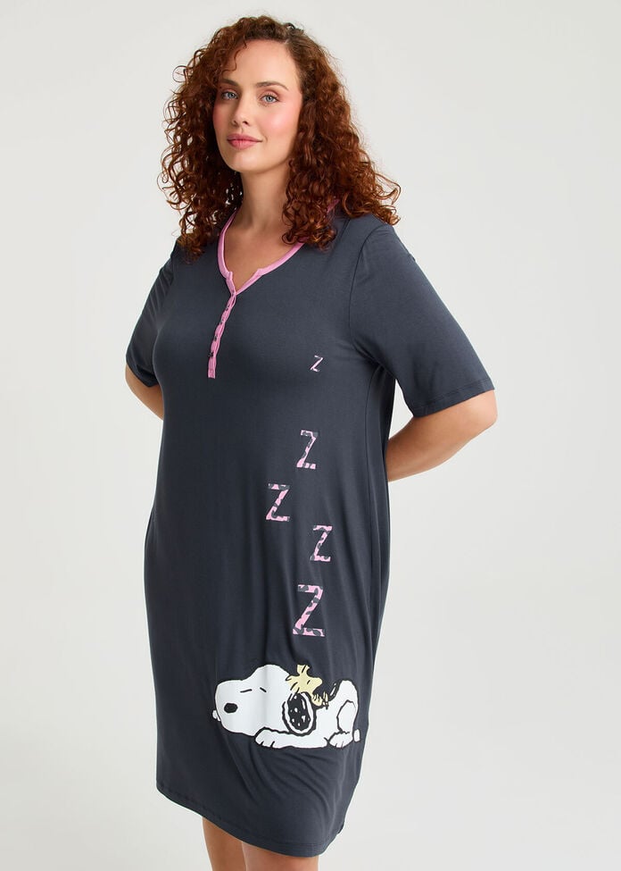 Shop Plus Size Peanuts Sleepy Nightie, Black | Taking Shape AU