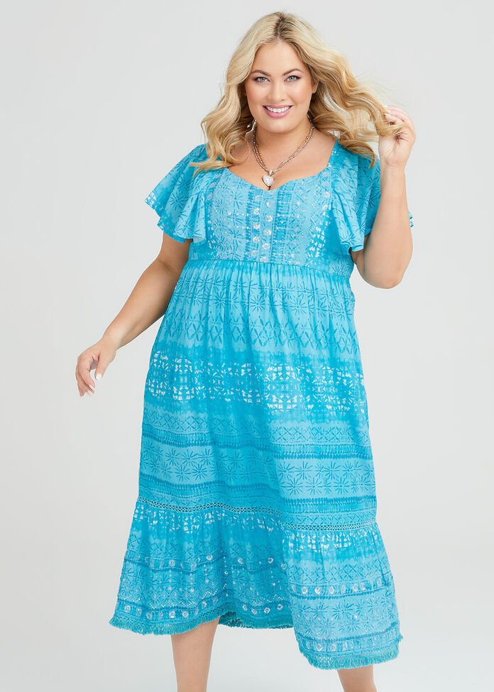 Shop Plus Size Nadia Cotton Maxi Dress in Multi Taking Shape AU