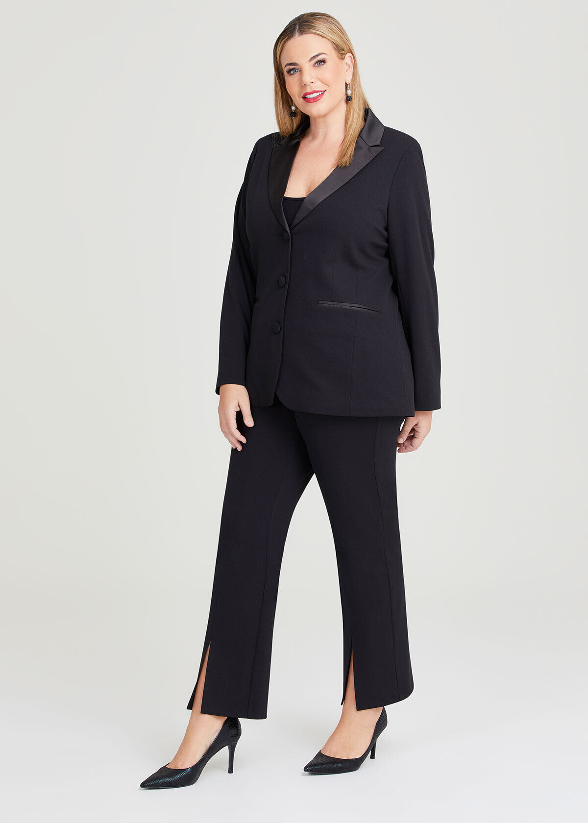 Shop Plus Size Tuxedo Evening Suit Jacket in Black Taking Shape AU