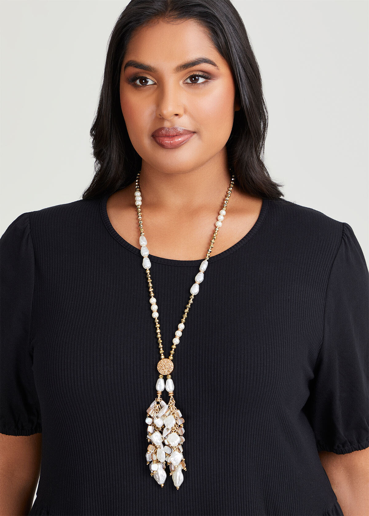 Pearl Cluster + Heart Toggle Necklace - Susan Shaw