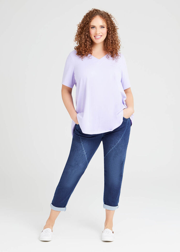 Organic V-neck Swing Basic Tee, , hi-res