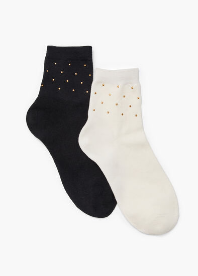 2 Pack Cotton Stud Socks
