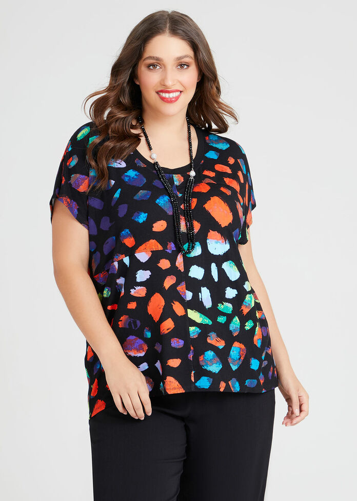 Shop Plus Size Bamboo Abstract Festive Top in Print | Taking Shape AU