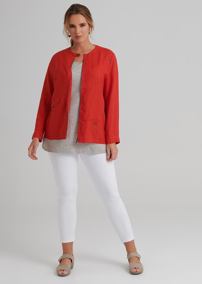 Shop Plus Size Earth Linen Jacket in Red | Taking Shape AU