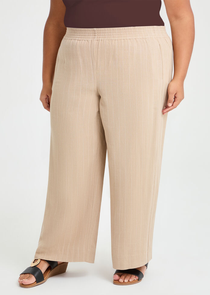 Bienne Natural Pinstripe Pant, , hi-res
