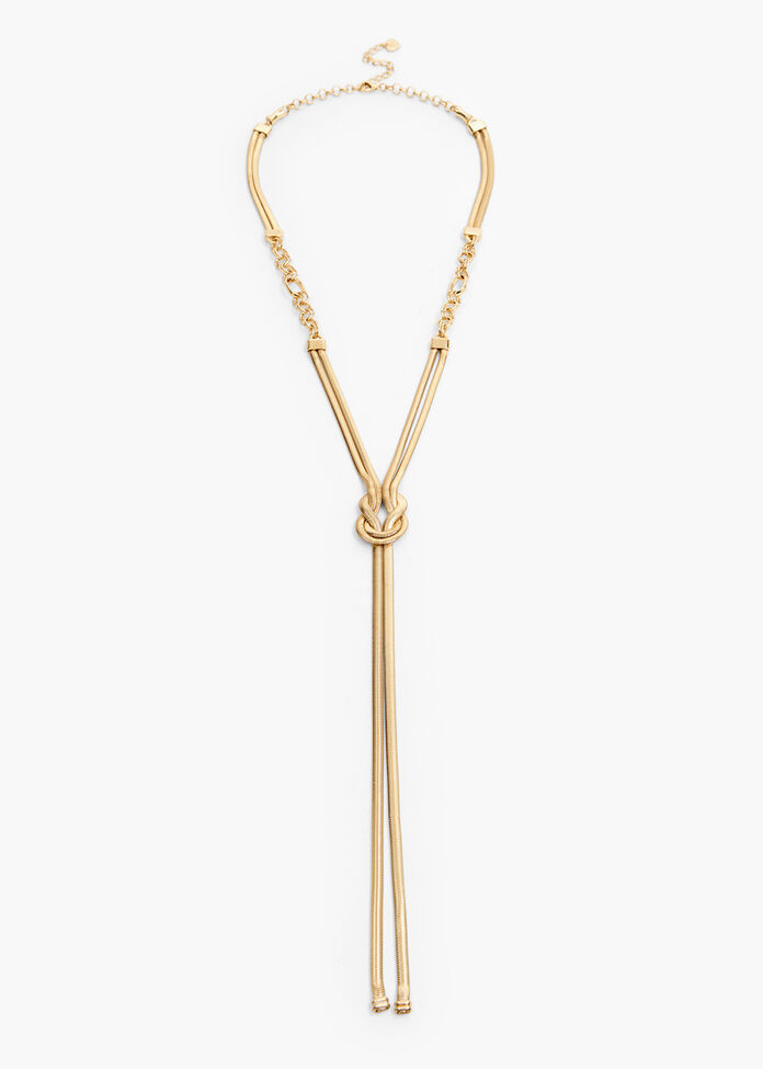 Knot Lariat Necklace, , hi-res