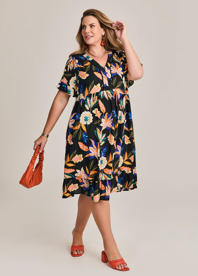 Plus Size Natural Getaway Floaty Dress