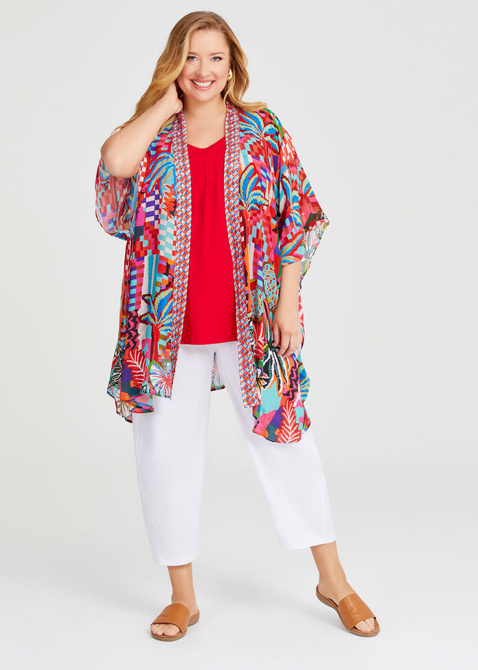Natural Palmy Days Kimono, , hi-res