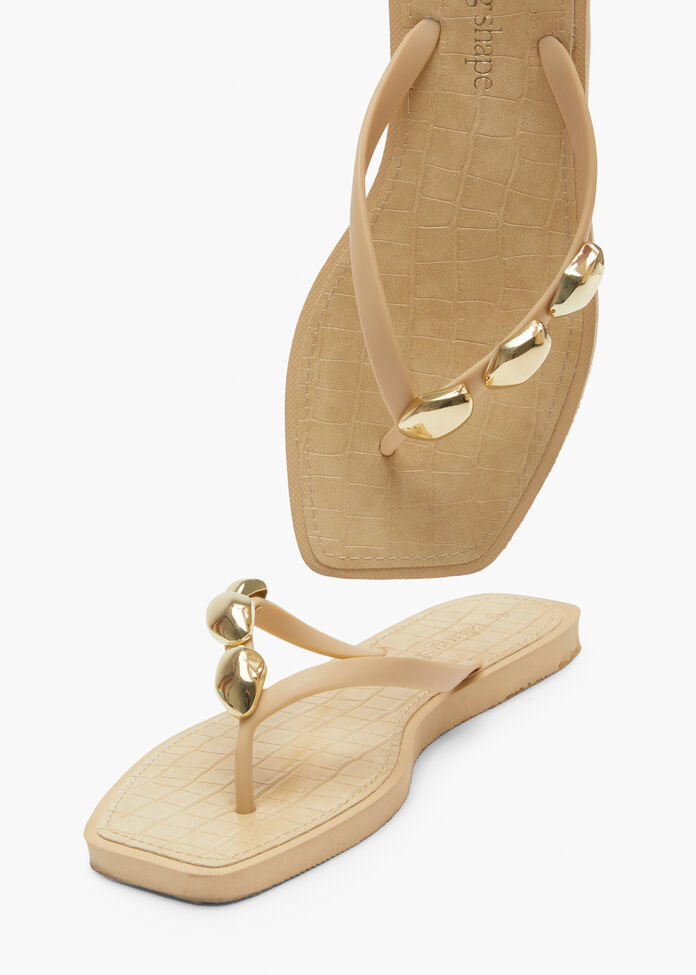 Trim Detail Flip Flop, LATTE, hi-res
