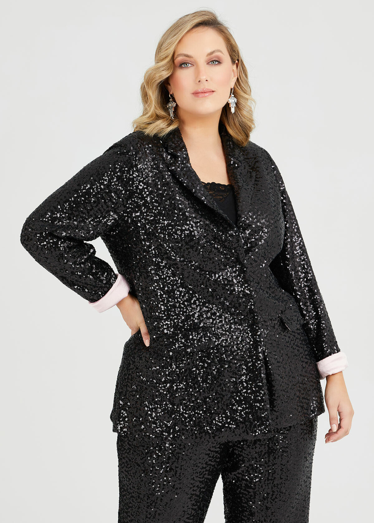 Shop Sparkle Sequin Jacket in Black in 