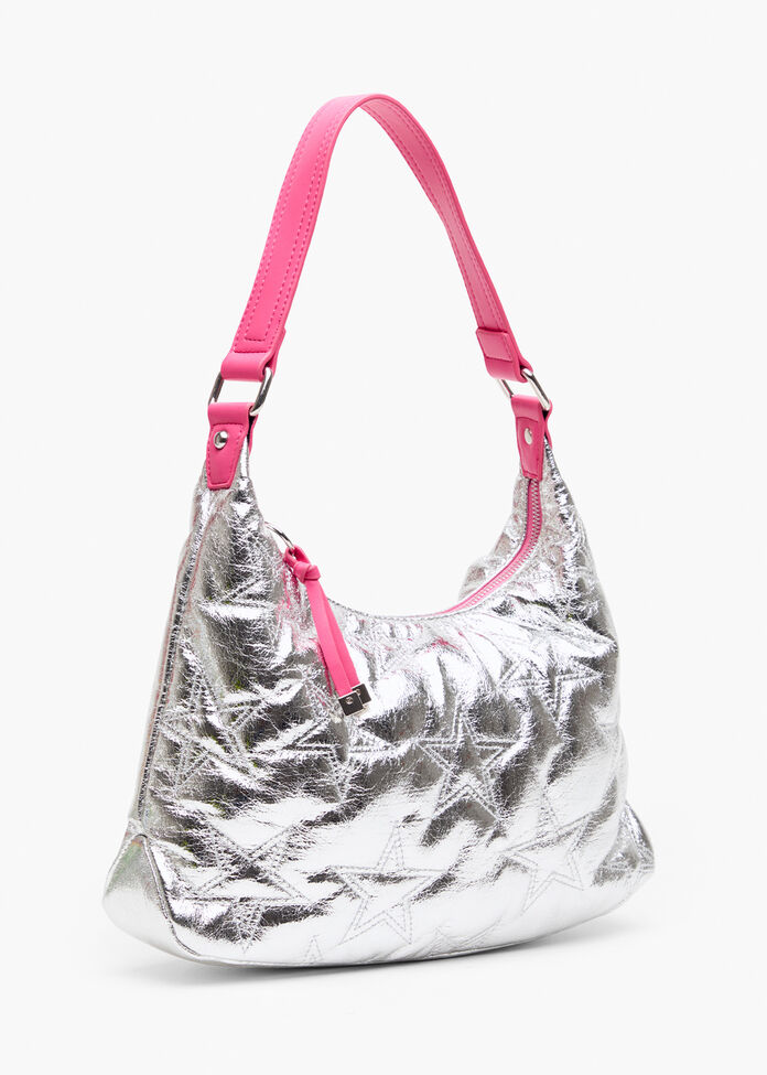 Women's Pink Silver Star Shoulder Bag Taking Shape AU