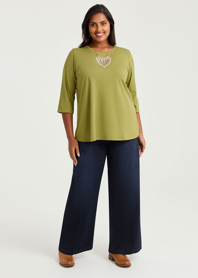 Good Earth Australian Cotton 3/4 T-Shirt, , hi-res