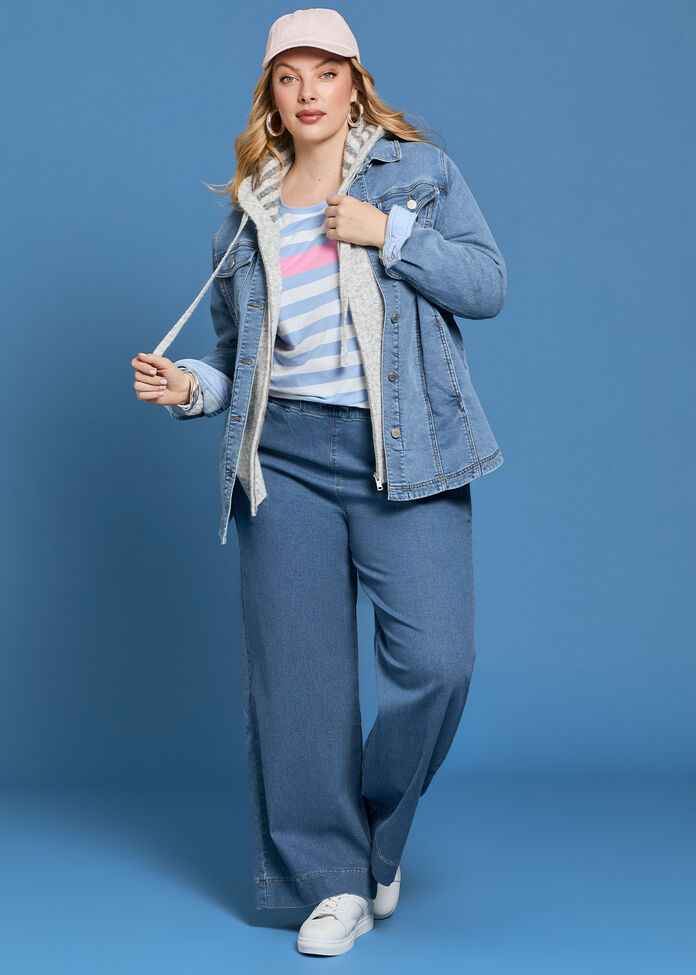 Cotton Pastel Stripe Top, , hi-res